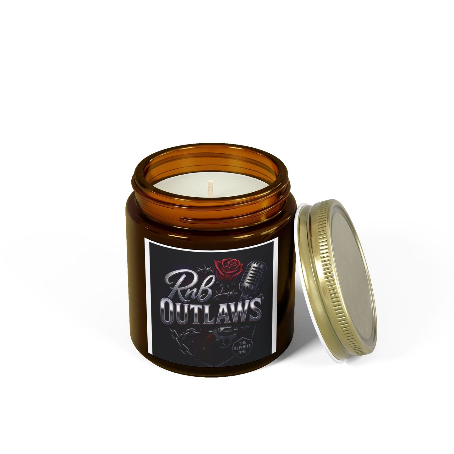 RnB Outlaws Scented Candle - Coconut Apricot Wax (4oz & 9oz) - Perfect Gift for Music Lovers