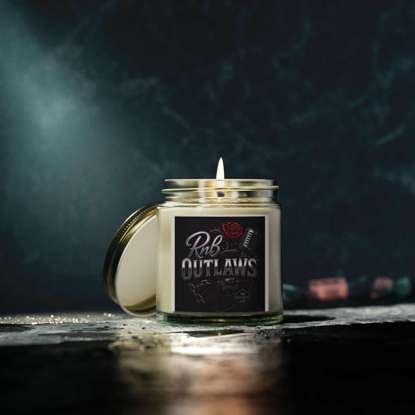 RnB Outlaws Scented Candle - Coconut Apricot Wax (4oz & 9oz) - Perfect Gift for Music Lovers