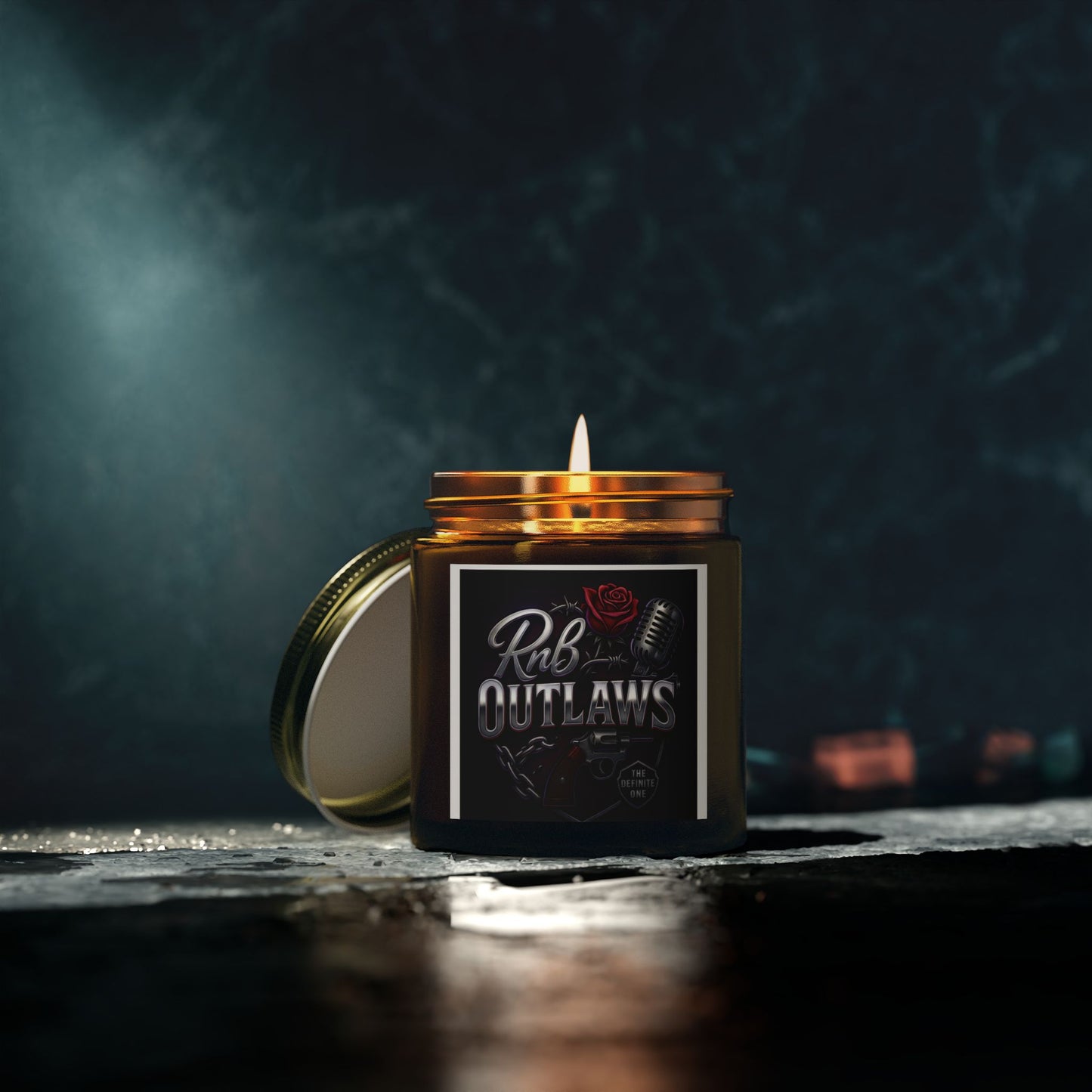RnB Outlaws Scented Candle - Coconut Apricot Wax (4oz & 9oz) - Perfect Gift for Music Lovers
