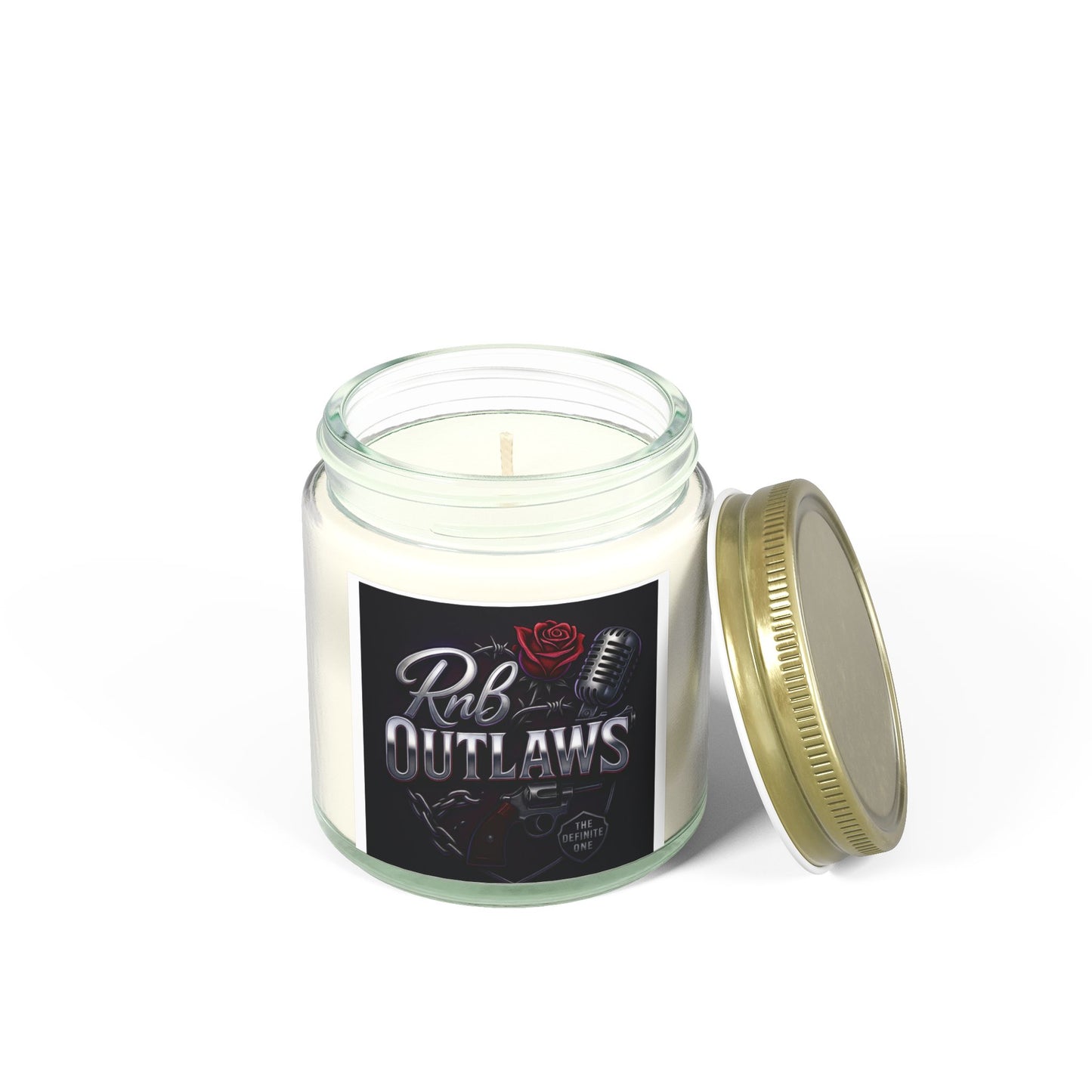 RnB Outlaws Scented Candle - Coconut Apricot Wax (4oz & 9oz) - Perfect Gift for Music Lovers