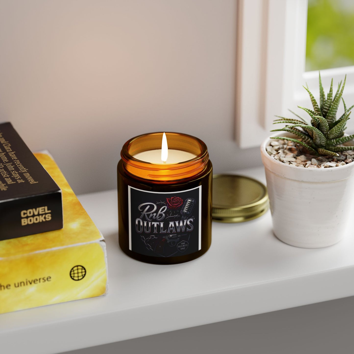 RnB Outlaws Scented Candle - Coconut Apricot Wax (4oz & 9oz) - Perfect Gift for Music Lovers