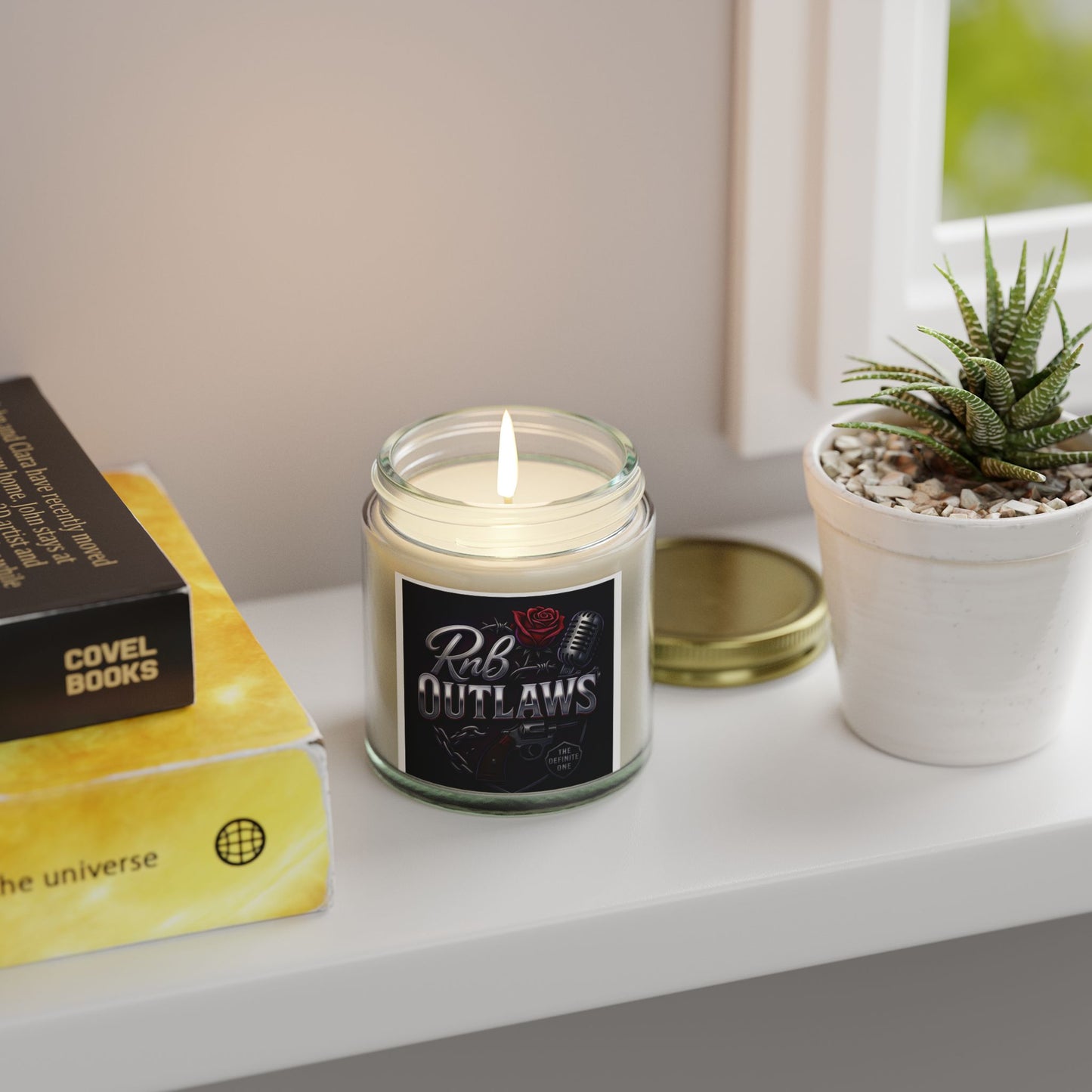 RnB Outlaws Scented Candle - Coconut Apricot Wax (4oz & 9oz) - Perfect Gift for Music Lovers
